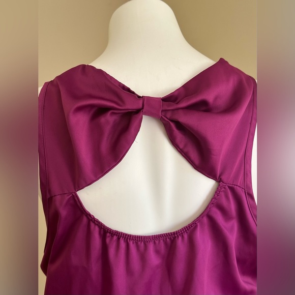 R. Marks New York Pink/Purple Delicate Satin Sleeveless Blouse Bow/Cut Out Sz.1X - Picture 7 of 13